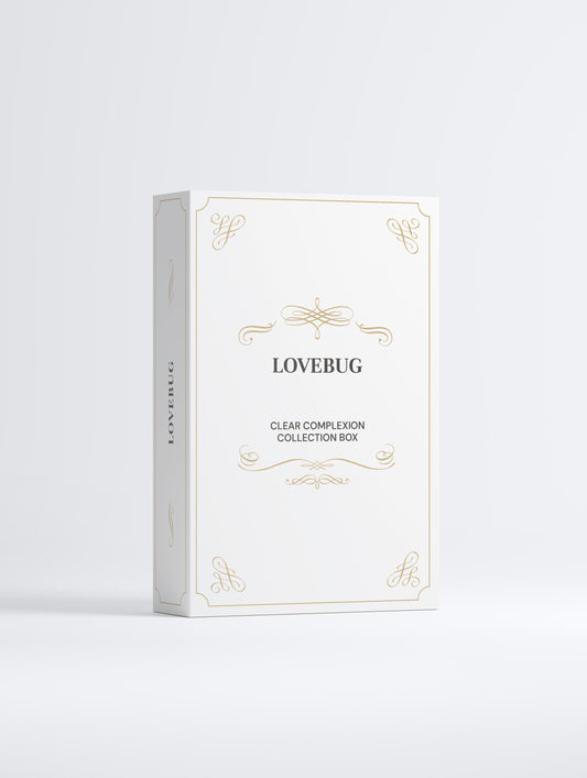 LOVEBUG Clear Complexion Collection Box in white, front view