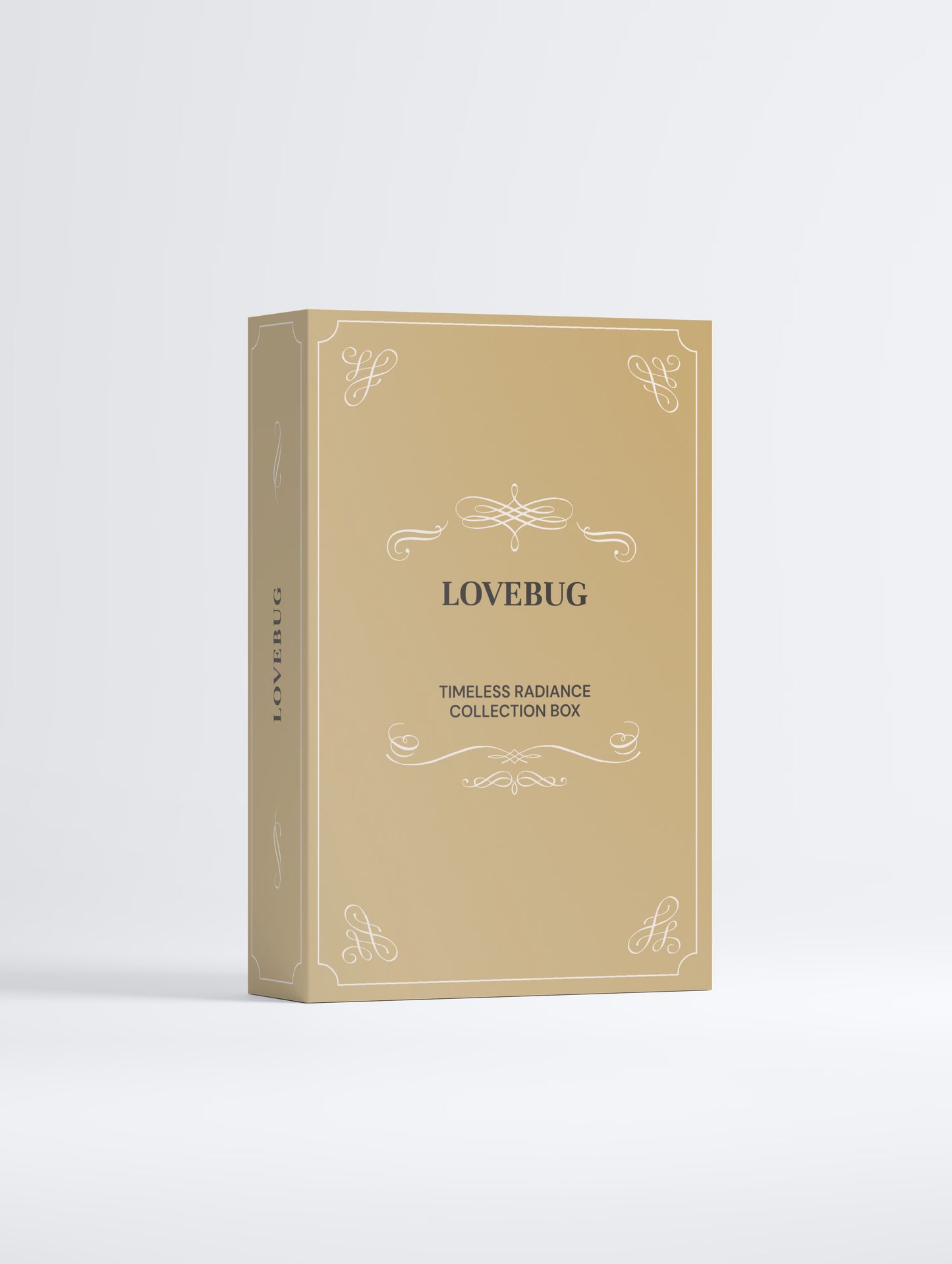 LOVEBUG Timeless Radiance Collection Box in gold, front view