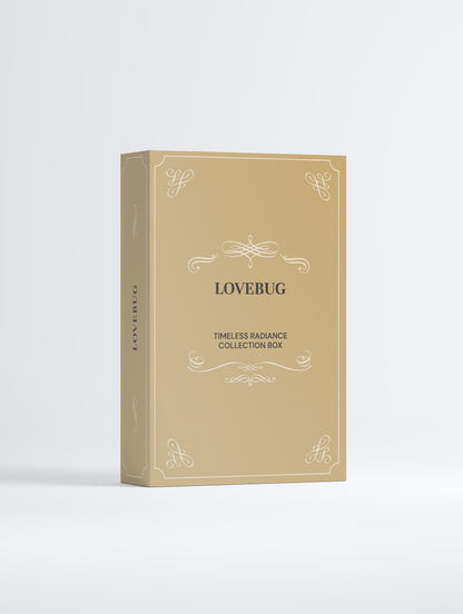 LOVEBUG Timeless Radiance Collection Box in gold, front view