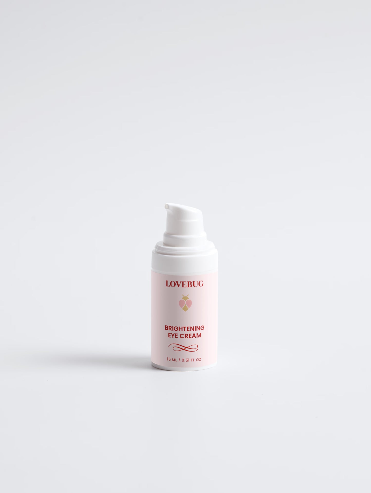 LOVEBUG Brightening Eye Cream pump bottle, front view
