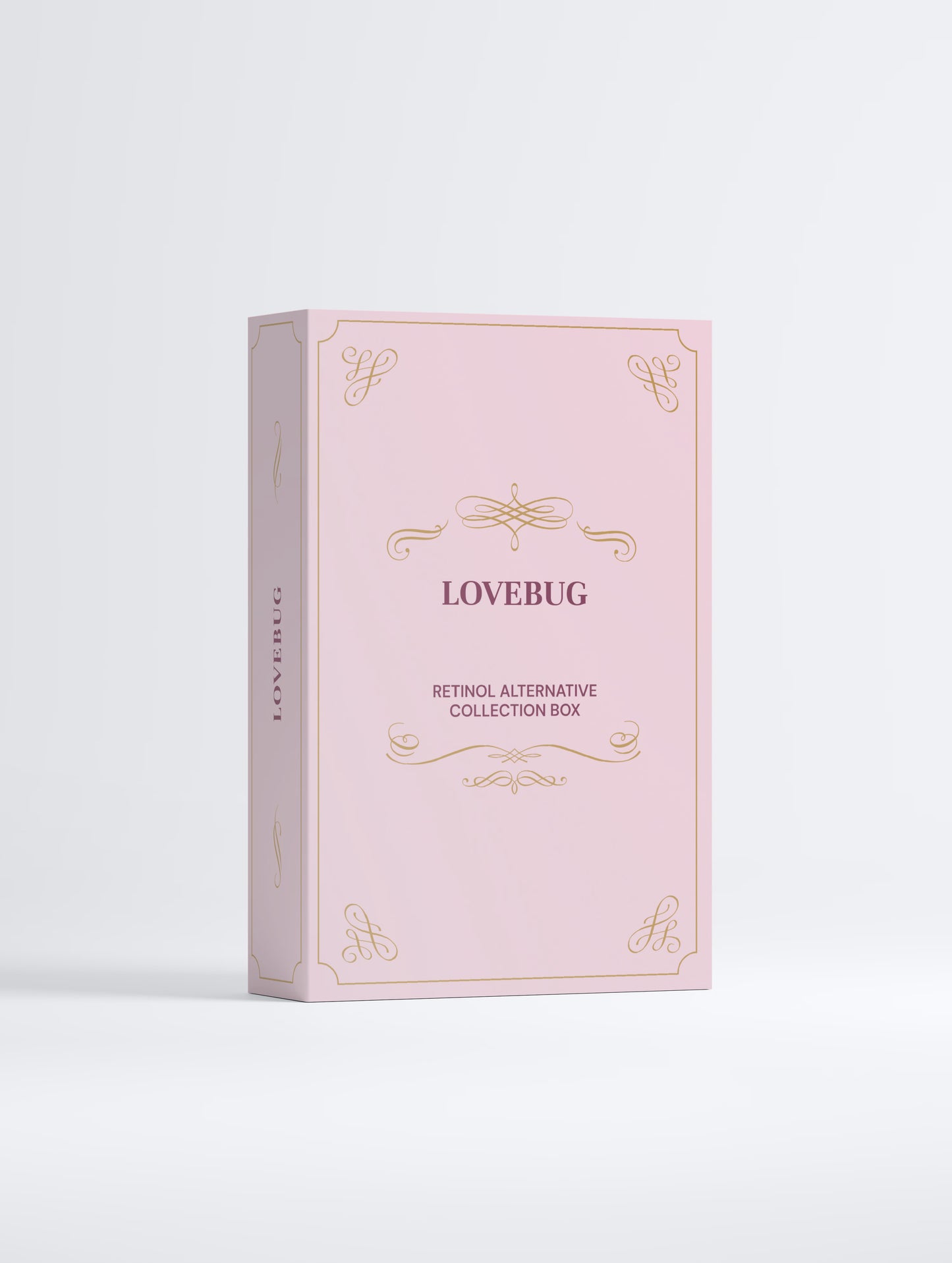 LOVEBUG Retinol Alternative Collection Box in berry, front view