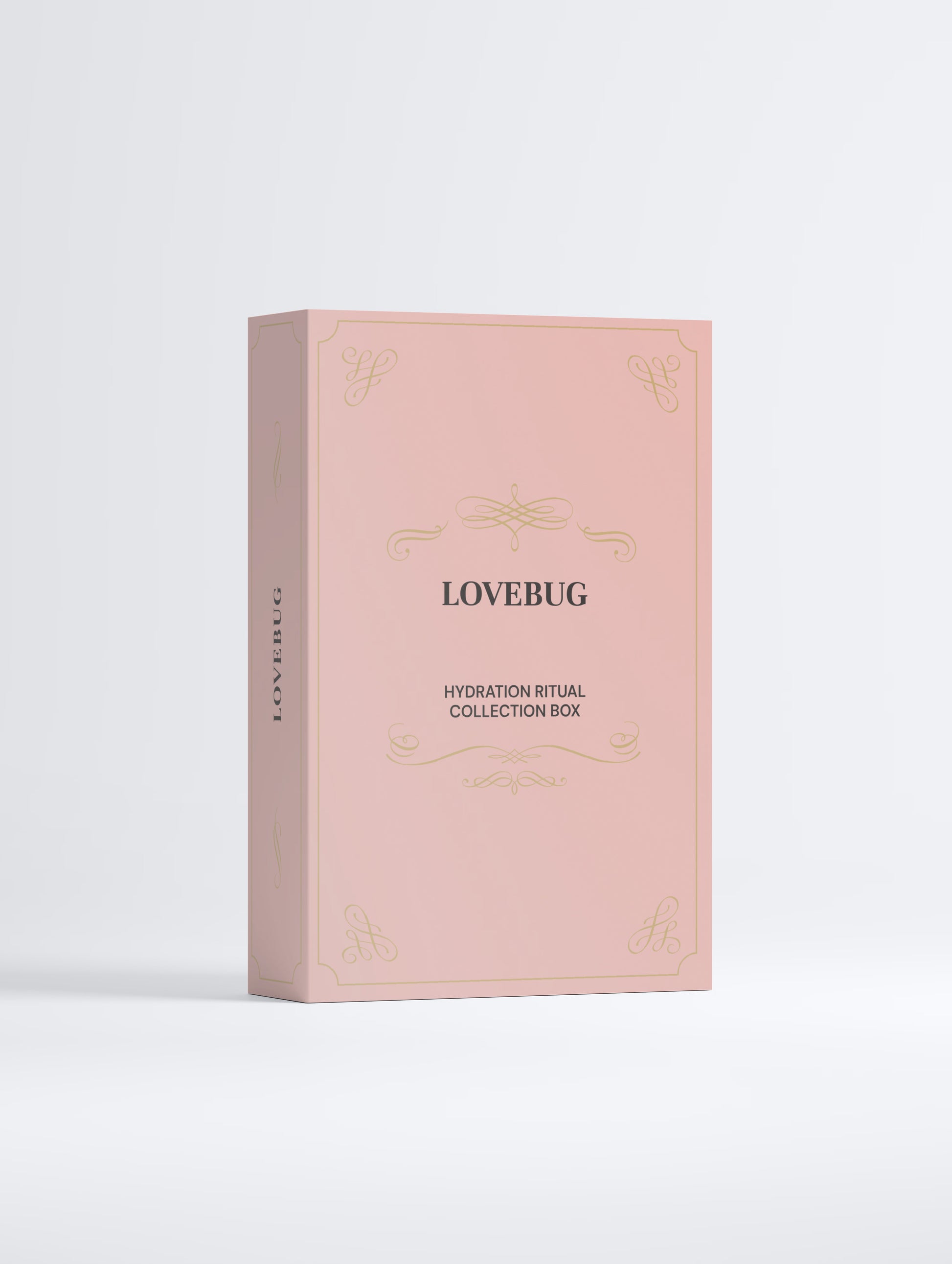 LOVEBUG Hydration Ritual Collection Box in blush, front view