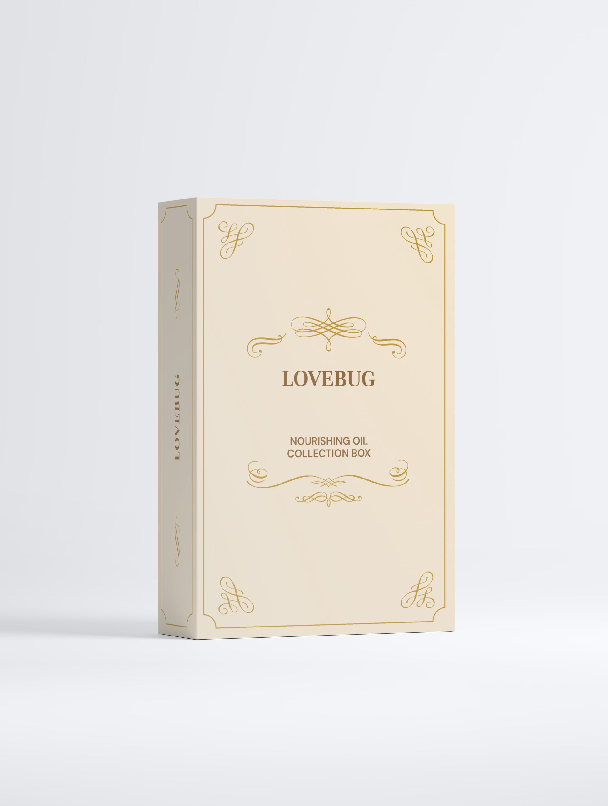 LOVEBUG Nourishing Oil Collection Box in amber, front view