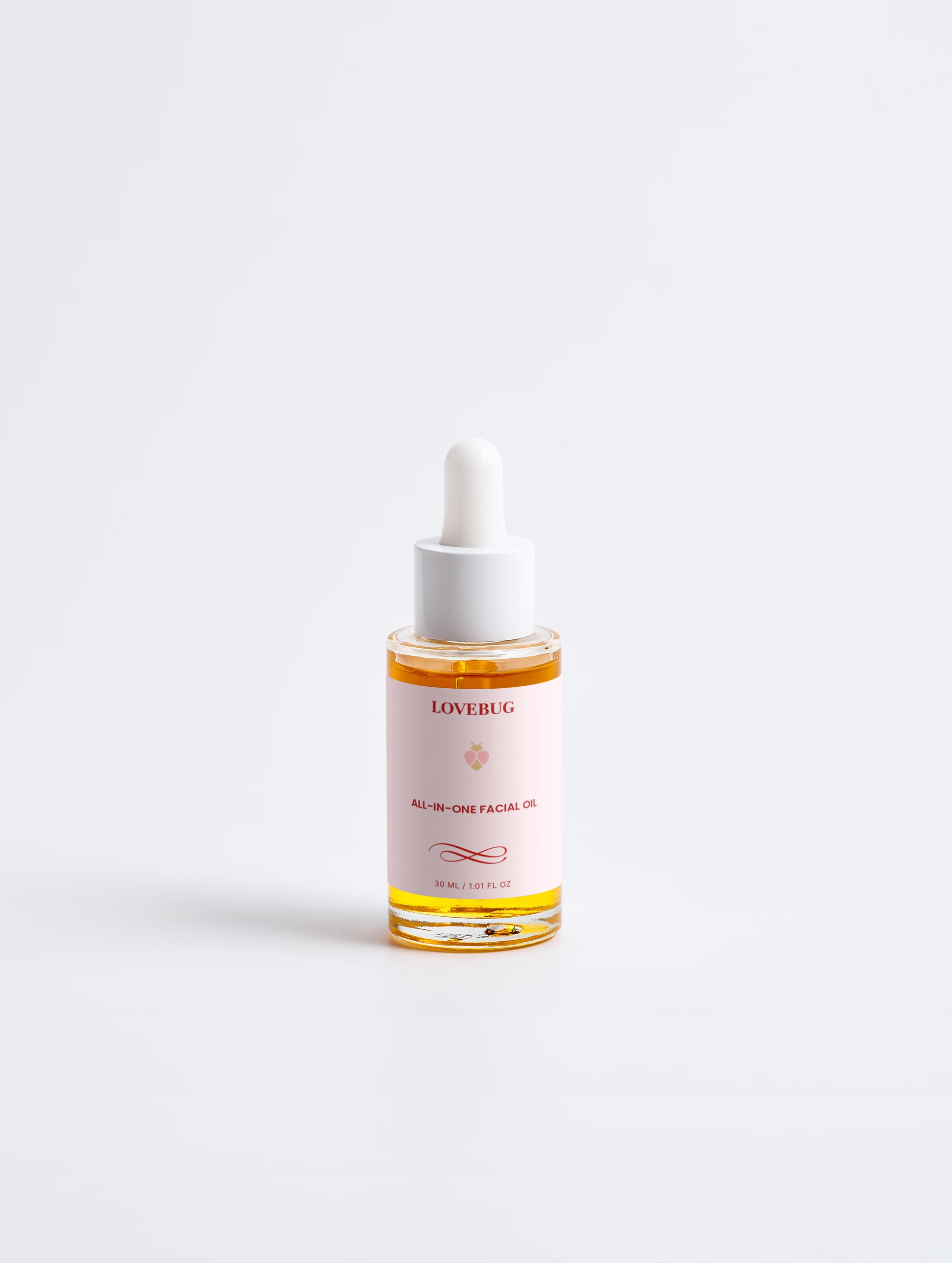 LOVEBUG All-In-One Facial Oil dropper bottle, front view