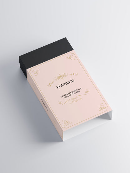 LOVEBUG Everyday Essentials Collection Box in blush, angled view